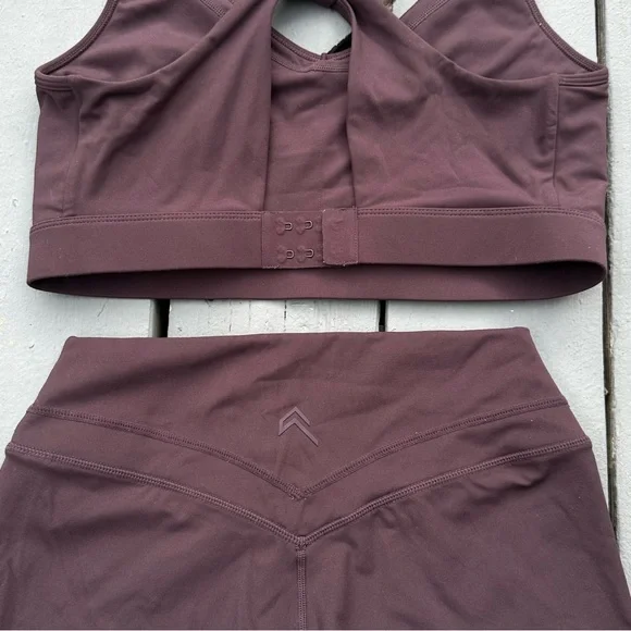 Oner Active Women's Athletic Shorts and Top Set Large Brown Active Matching Set - Picture 4 of 6